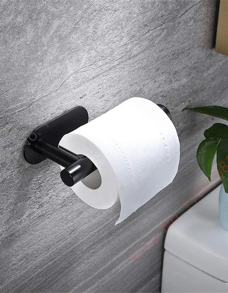 Toilet Towel Paper Holder Adhesive Black Silver Kitchen Roll Paper Stand Bathroom Accessories WC