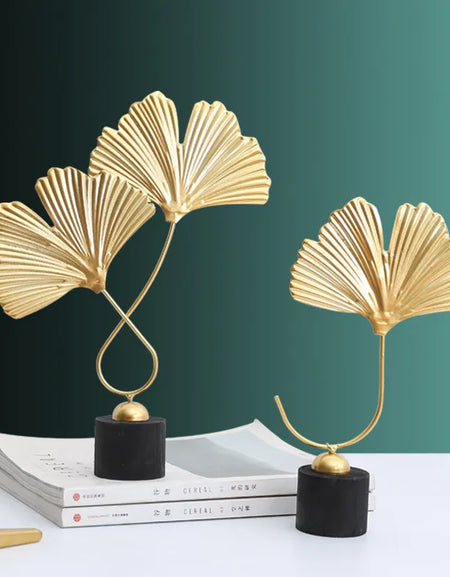 Nordic Gold Ginkgo Leaf Crafts Leaves Sculpture Luxury Decor Home Decoration Accessories Office