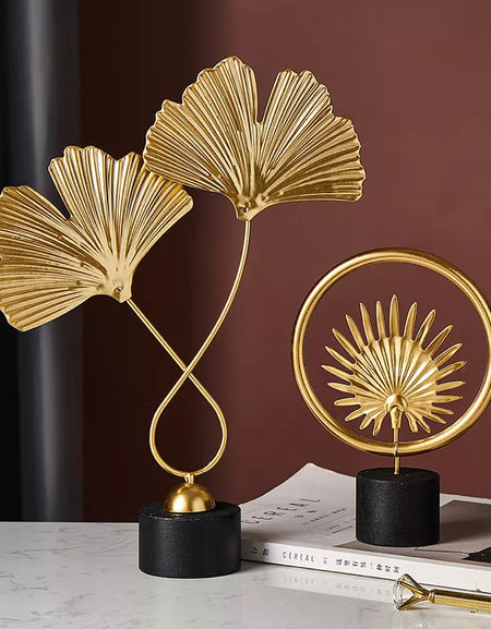 Nordic Gold Ginkgo Leaf Crafts Leaves Sculpture Luxury Decor Home Decoration Accessories Office