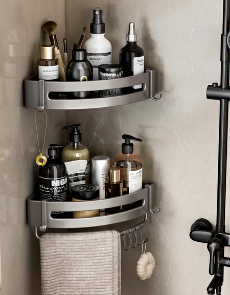 Bathroom Storage Wall Mount Corner Shelf Shower Holder Shampoo Organizer Bathroom Accessories