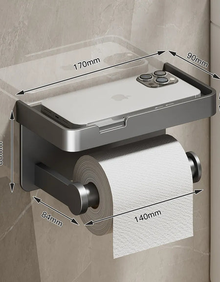 Large Toilet Paper Holder Wall-Mounted Paper Roll Holder Storage Toilet Organizer Bathroom Accessories