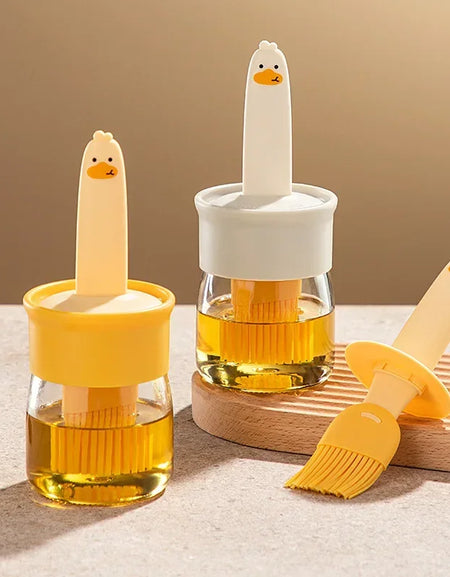 Silicone Bottle Kitchen Pancake Baking Silicone Brush Heat-resistant Glass Oil Brush Bottle Bread
