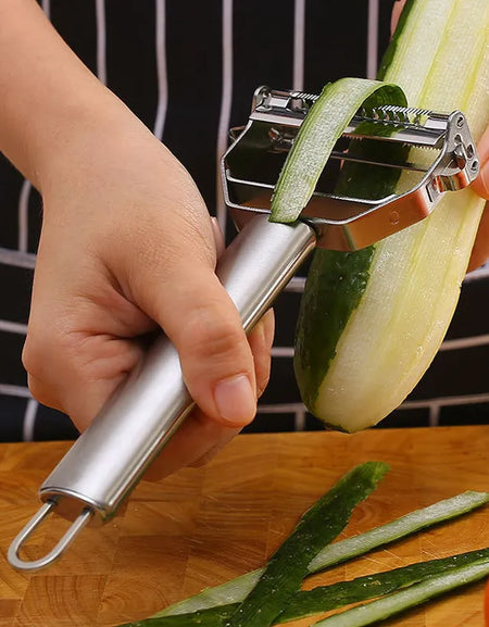 Kitchen Vegetable Peeler Stainless Steel Melon Planer Double-Head Peeler Fruit And Vegetable Peeler