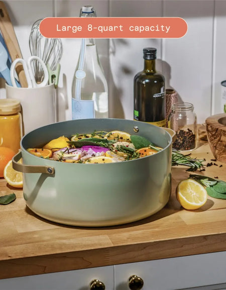 Saucepan 8 Quart Stock Pot Cookware Sesame Drew Dutch Oven Cooking Kitchen Dining