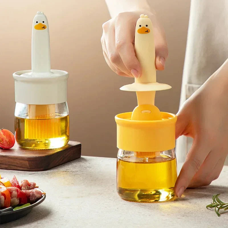 Silicone Bottle Kitchen Pancake Baking Silicone Brush Heat-resistant Glass Oil Brush Bottle Bread