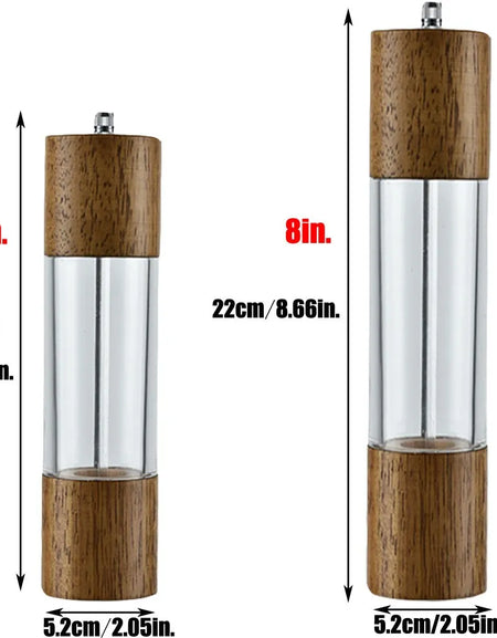 Wooden Pepper Mill Manual Salt Spice Grinder With Adjustable Ceramic Core Pepper Grinder Kitchen