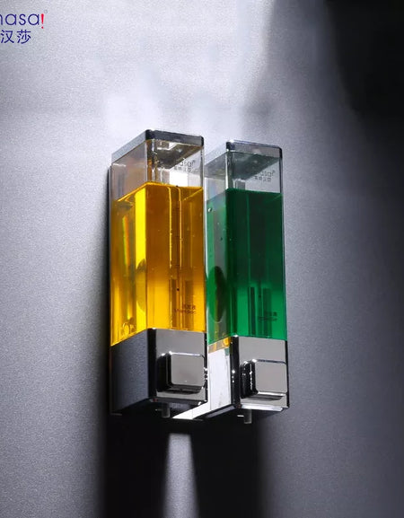 Wall Soap Dispenser Shower Dispenser Chrome Finish Square Liquid Soap Bottle Bathroom Accessories