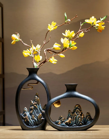 Creativity Japanese style wealth vase office Living room desktop decoration vases for home decor