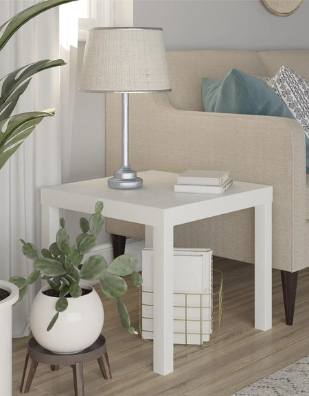 Parsons End Table, White\Black Oak\Canyon Walnut mesa  table side  living room furniture