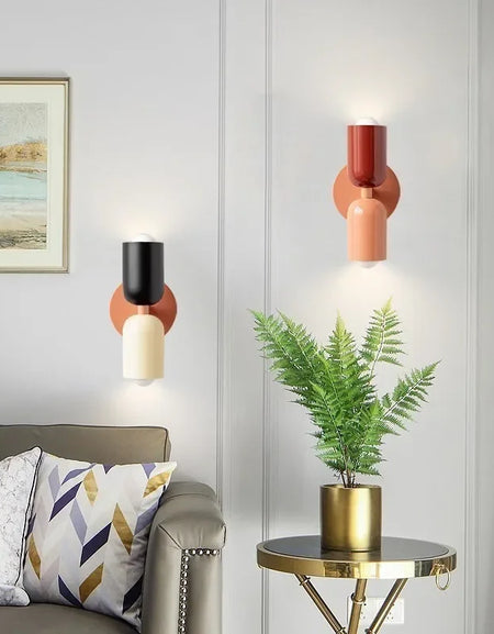 Nordic LED Wall Lamps Modern Minimalist Cream Double Head Lights Home decore