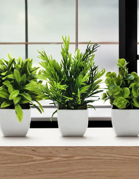 Tree Window Sill Office Table Desktop Decoration Plastic Garden Fake Plant Potted Home Decor