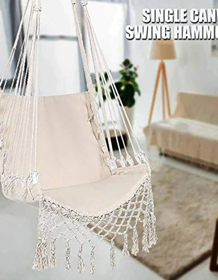 Garden Dormitory Bedroom Beige Knitted Rope Autumn Table Chair Home Decoration Hanging Chair