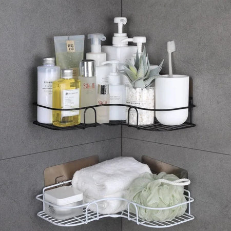 Bathroom Corner Storage Shelves Wall Mounted Rack Shampoo Storage Shelf Cosmetic Holder Metal Shelf
