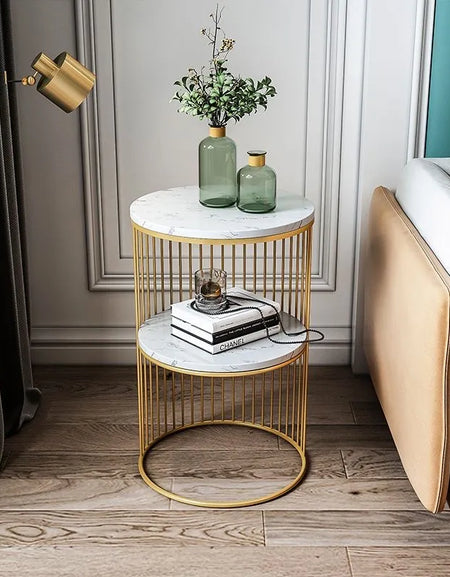 Light Luxury Side Table Small Coffee Table Flower Few Sofa Corner Cabinet Rack Living Room