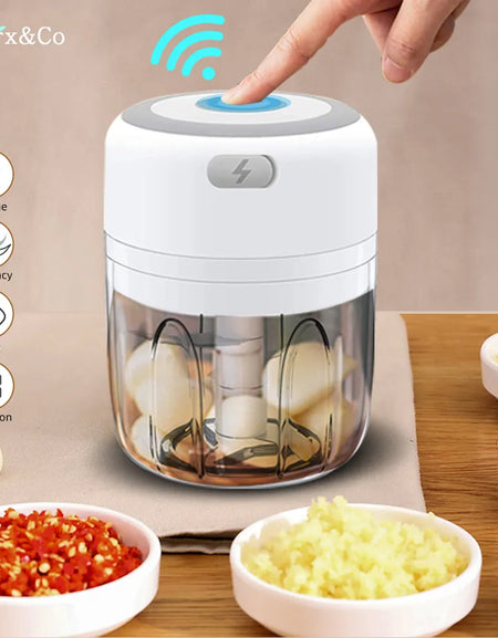 Electric Garlic Crusher Vegetable Cutter Chili  Masher Durable Garlic Chopper USB Charging Kitchen