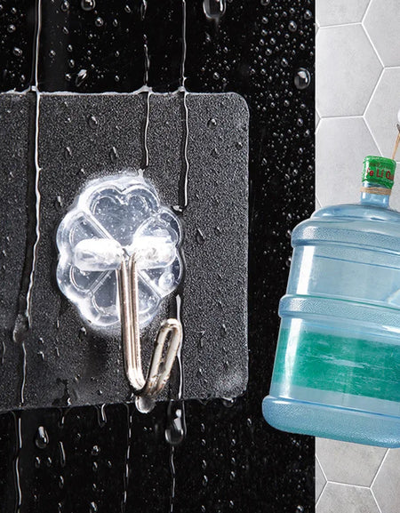 Transparent Stainless Steel Strong Self Adhesive Hooks Key Storage Hanger for Kitchen Bathroom